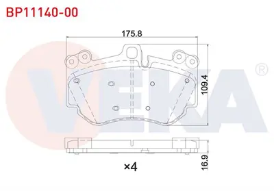 VEKA BP11140-00 Fren Balata On Porsche Cayenne (955) 3.2i 2002-2010 