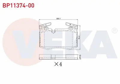 VEKA BP11374-00 Fren Balata On Mını (R56) Cooper 1.6 D 2006-2013 