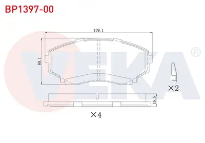 VEKA BP1397-00 Fren Balata On Mazda E 2200 (Sr2) 1991-2004 