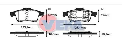 VEKA BP1842-00 Fren Balata Arka Transıt Con. 1.8 Tdcı 2002-2013/Focus Iıı 1.6 Tdcı 2011-2015/C-Max Iı 1.6 Tdcı 2010 