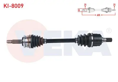 VEKA KI-8009 Komple Aks Sol On Uzunluk 605mm Kıa Pıcanto (Ja) 1.25 Mpı M-T 2017- 
