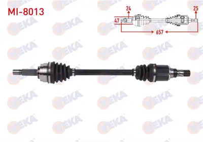 VEKA MI-8013 Komple Aks Sol On Uzunluk 657mm Mıtsubıshı Attrage 1.2 2013-/ Space Star 1.2 2012- 