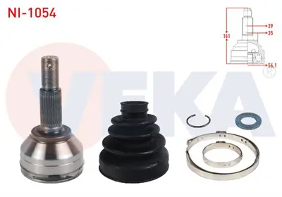 VEKA NI-1054 Aks Kafası Sol-Sağ On Dıs 29x35x56.1 Uzunluk 161mm Nıssan Qashqaı (J10) - Qashqaı+2 (J10) 1.5 Dcı 20 