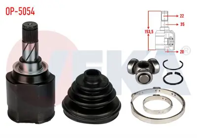 VEKA OP-5054 Aks Kafası Sol-Sağ On Ic Vectrac 2.0 Dtı M-T 22x28x35 Boy 153.5 Mm 2002-2008 