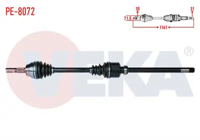 VEKA PE-8072 Komple Aks Sağ On Karsan Jest 2.3 D Euro 5 Mt Uzunluk 1161mm 2012- 