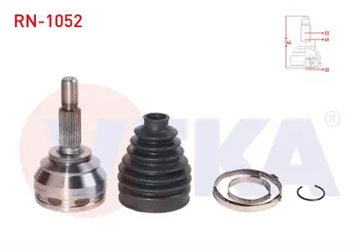 VEKA RN-1052 Aks Kafası Sol-Sağ On Dıs Renault Clıo Iv 1.5 Dcı A-T 8 Mısketlı 23x33x49 Uzunluk 144 Mm 2012- 