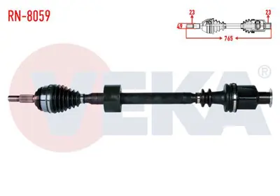 VEKA RN-8059 Komple Aks Sağ On Logan (Ls) 1.5dcı Boy 765mm 2004-2012 