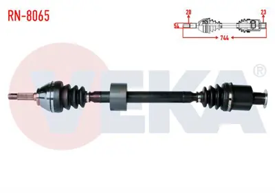 VEKA RN-8065 Komple Aks Sağ On Dacıa Solenza 1.4i Uzunluk 744mm 2003- 