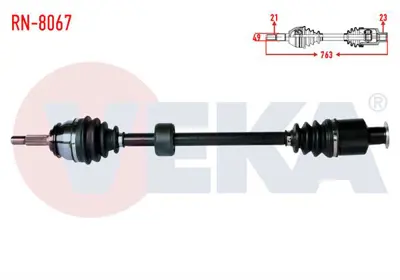 VEKA RN-8067 Komple Aks Sağ On Dacıa Logan (Ls) 1.4 Uzunluk 763mm 2004-2012 