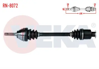 VEKA RN-8072 Komple Aks Sol-Sağ On Logan Pıck-Up 1.5dcı Boy 630mm 2007- 