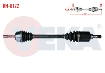 VEKA RN-8122 Komple Aks Sol On Dacıa Duster 1.5 Dcı 4x2 Uzunluk 702mm 2012- 