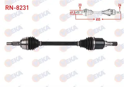 VEKA RN-8231 Komple Aks Sol On Uzunluk 655mm Renault Clıo V 1.0 Tce M-T 2020- 