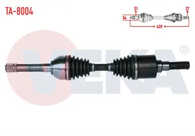 VEKA TA-8004 Komple Aks Sağ On Tata Xenon 2.2 16v Td Uzunluk 639mm 2011- 