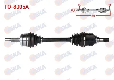VEKA TO-8005A Komple Aks Sol On Toyota Corolla (E15_) 1.4 D-4d  Uzunluk 665mm 2007-2012 