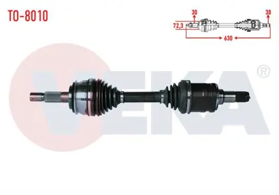 VEKA TO-8010 Komple Aks Sol-Sağ On Toyota Hı-Lux Pıck Up (Tgn1_ Ggn2_ Ggn1_ Kun2_ Kun1_) 2.5 D-4d 4x4 Uzunl 