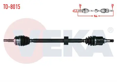 VEKA TO-8015 Komple Aks Sağ On Toyota Corolla 1.6 Vvt-I M-T 2012- 