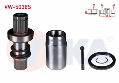 VEKA VW-5038S Aks Kafası Sağ On Ic Freze Ek Mılı T5 (7ha.7hh.7ea.7eh) 2.5 Tdı 2003-2011 