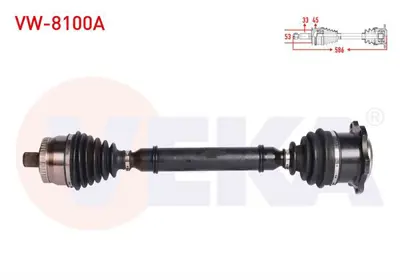 VEKA VW-8100A Komple Aks Sağ On Volkswagen Passat (3b2) 1.9 Tdı Abslı 45 Dıs Uzunluk 586 Mm 1996-2000 