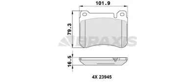 BRAXIS AA0341 Fren Balatası On W203 02>07 S203 02>07 Cl203 05>08 C209 02>09 A209 05>10 R171 05>11 A0044205120 44205120 A0034205220 4420512041 A004420512041 98735193903 98735193902 98635193915 98635193913 98635193911