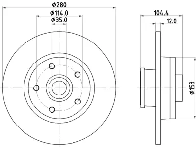 WONGA 25424 Arka Fren Diski Renault Trafıc Iıı 14 Opel Vıvaro B 15 4320600Q0H 4422288 95516956 95523187 432007343R 432022742R 6000620071 8660003914 4321000QAC 4321000QACS1