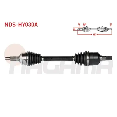 NAGAMA NDS-HY030A Komple Aks Sol On Abslı 46 Dıs Uzunluk 663mm Hyundaı I30 (Fd) 1.6 Crdı M-T 2007-2011