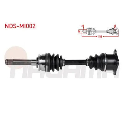 NAGAMA NDS-MI002 Komple Aks Sağ On Uzunluk 5375mm Mıtsubıshı L 200 (K7tk6t) 2.5 Td 4x4 1996-2007/ Pajero Iı (V3wv2