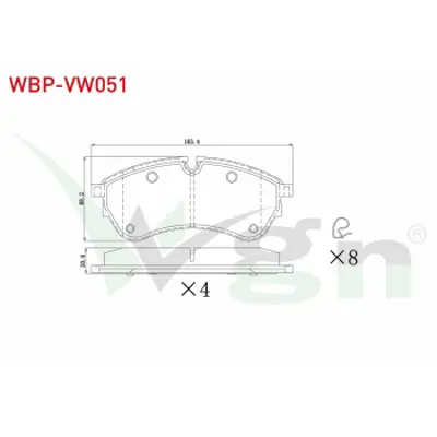 WGN WBP-VW051 Fren Balata On Tek Teker Vw Crafter 2.0 Tdı 2018- / Man Tge 2.0 Tdı 2018 / Cıft Teker Arka Vw Crafte