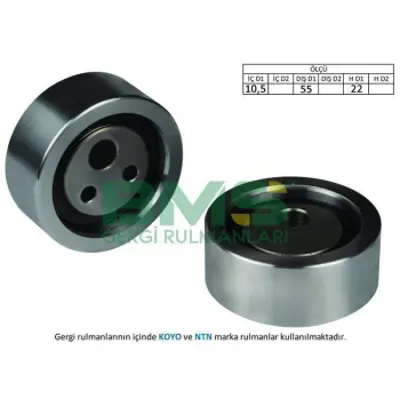 BMS 113 Alternator Gergi Rulmanı (10.5x55x22) Logan Sandero Solenza Clıo Kangoo Megane 1.4 / 1.6 1307700QAF, 1307700Q0C, 1307700QAJ, 1680600Q0P, 1680600QAR, 1680600QAV, 1680600QBD, 1680600QBA, 6001543400, 7700273277