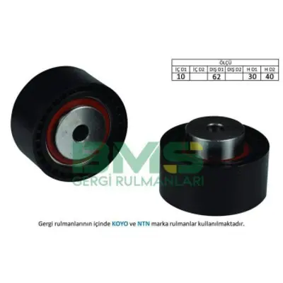 BMS 415 Alternator Gergi Rulmanı 10x62x30 / 40 Plastık (Plastıc) Cıtroen C5 C8 Fıat Scudo 2.0jtd 2.2jtd Peug 829C4