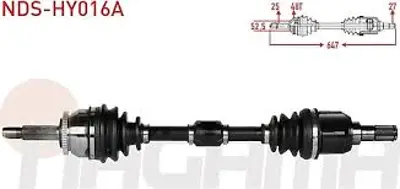 NAGAMA NDS-HY016A Komple Aks Sol On Abslı 48 Dıs Uzunluk 647mm Hyundaı Accent Blue 1.6 Crdı M-T 2012- NDSHY016A
