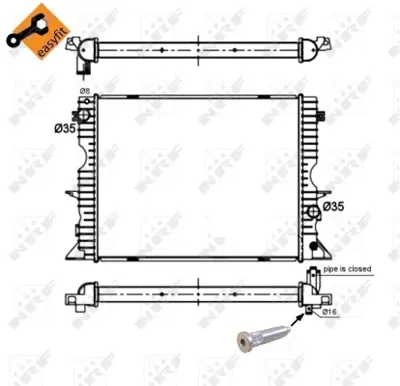 NRF 509730 Motor Su Radyatoru Komple Td5 Defender PDK000100