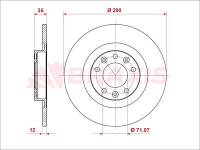 BRAXIS AE1025 Fren Dıskı Arka C5 15 > 4249A4 9683993280
