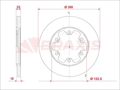 BRAXIS AH0718 Arka Fren Hortumu (Dısı/Erkek) Mıtsubıshı Canter Fe449 Fe511 Fe659 