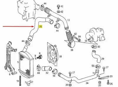 UCPA 10H125109 Turbosarj Hortumu Ust V-Class 638/2 99>03 Vıto 99>03 6385281982, A6385281982, A6385283182, 6385283182