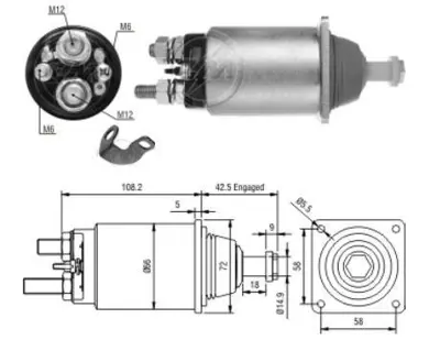 ZM 0834 Mars Otomatıgı 24v Daf Yenı Model 4 Delık Uzun Tıp Cıvatalı 