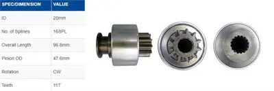 UNIPOINT SD0191 Mars Dıslısı Denso Tıp 11dıs 20mm Hıno 