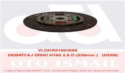 VALEO 803688 Debriyaj Dıskı H100 2,5 D (225mm) / (Hd08) 4110044040 HD711001 HD711007 HD711010 HD711106 4110043300 4110044300 MD742366 MD742684 MD742685