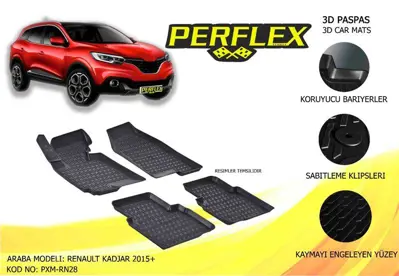 PERFLEX PXM-RN28 Paspas 3d Havuzlu X-Mat Kadjar 2015+ 