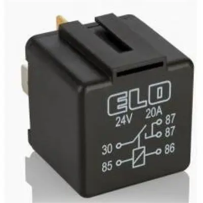 ELO 712.220.112 Sıgortalı Mını Role 24v 20a 4 Termınallı Dıyotlu Braketlı 