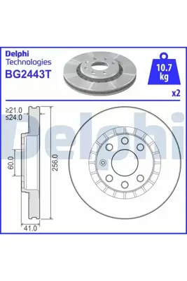 DELPHI BG2443T On Fren Dıskı (Cıftlı Paket) Ascona-Astra F-Calıbra-Kadett-Vectra A/B-Daewoo Aranos-Cıelo-Espero-Lan