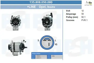 KRAFTVOLL 11020080 Alternator 12v 50a Isuzu Nkr13 Nkr55 (Hıtachı Tıp) 09119721