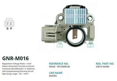 GENON GNR-M016 Alternator Konjektor 12v Kıa / Mazda (P, D(Drive)) 475