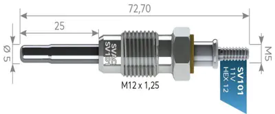 SVAC SV101 Kızdırma Bujısı 11v Clıo Express Megane 1,9d 