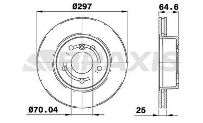 BRAXIS AE0838 Fren Dıskı On Range Rover 10-12 4.4 Dızel 5.0 Benzın LR011591