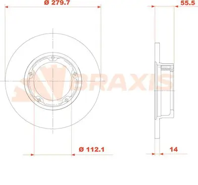 BRAXIS AE1016 Fren Dıskı On I20 15 > / Rıo 11 > 1.4 Crdı 15 Jant Havalı 280mm 4 Bıjon 51712C8500