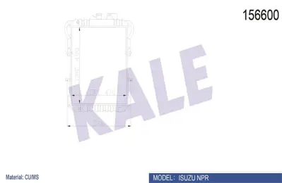 KALE 0001034PS Motor Radyatoru 4 Sıra Super Ps Isuzu Npr59 Bakır (156600) 