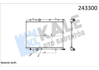 KALE 0403051AB Motor Su Radyatoru P307 C4 Tu5jp4 (1,6 16v) Otomatık C4 Iı Ds4 Xsara Iı Berlıngo Iı Berlıngo Iıı Par 