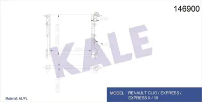 KALE 0533332AL Radyator Clıo Express (2 Sıra Al+pl) 