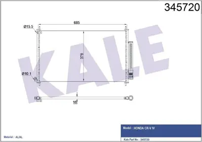 KALE 345720 Klima Radyatoru Honda Crv 2.2 2.4 2012> 
