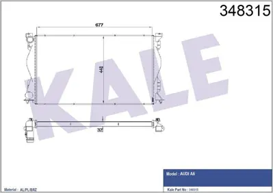 KALE 348315 Motor Su Radyatoru Manuel Audı A6 / A6q 2,0 05>11 